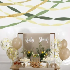 Sage Green Gold Crepe Paper Streamers Party Decorations(Sage Green & Gold)