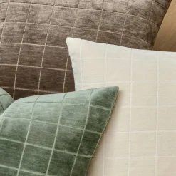 Sage Plaid Decorative Throw Pillow Covers 18x18 Set of 2
