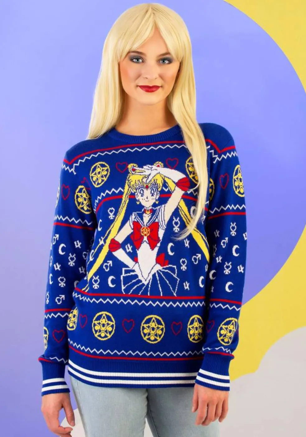 Sailor Moon Fair Isle Adult Ugly Christmas Sweater