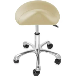 Saloniture Professional Ergonomic Saddle Stool - Adjustable Hydraulic Seat, Rolling Spa Salon, Massage, and Medical Office Chair with Swivel Wheels