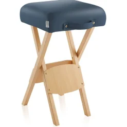 Saloniture Wood Folding Massage Stool with Carrying Case