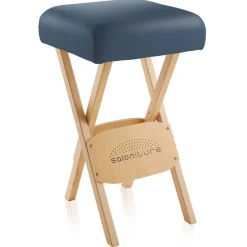 Saloniture Wood Folding Massage Stool with Carrying Case
