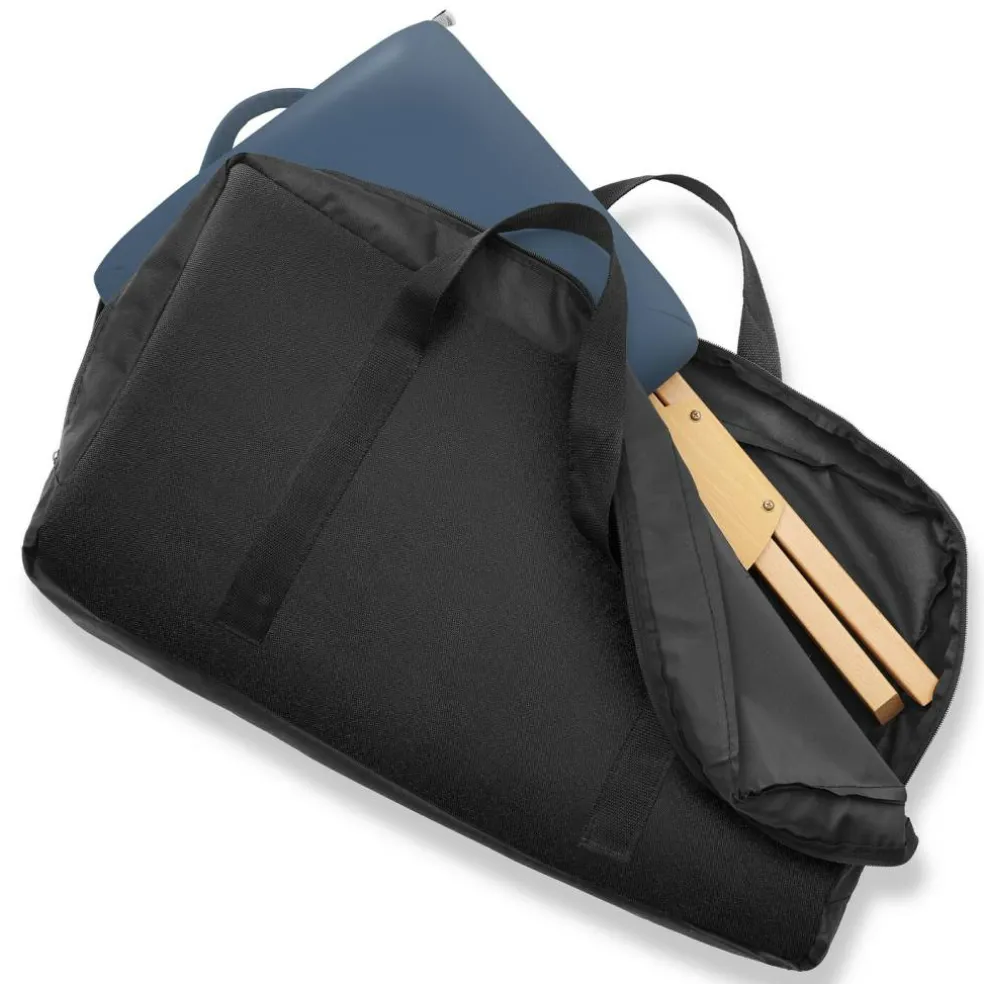 Saloniture Wood Folding Massage Stool with Carrying Case
