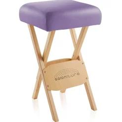 Saloniture Wood Folding Massage Stool with Carrying Case