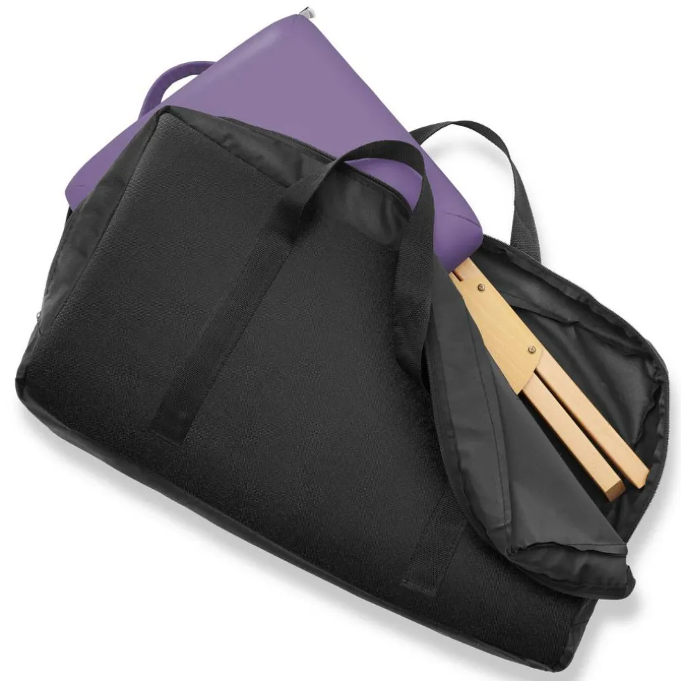 Saloniture Wood Folding Massage Stool with Carrying Case