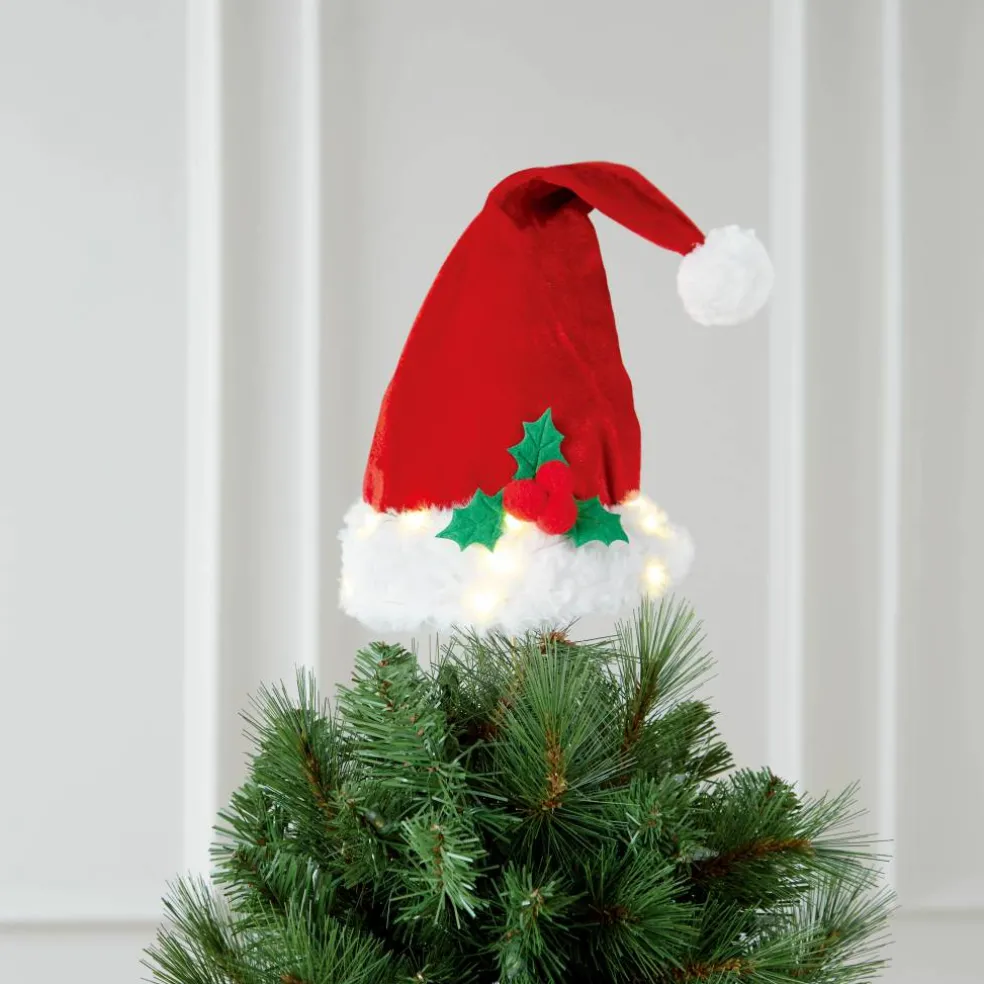9" Santa Hat Lighted Tree Topper by Ashland®