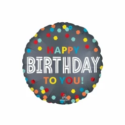 18" Satin Confetti Burst Birthday Foil Balloon
