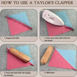 Savina Tailors Clapper for Quilting, Hard Wood Professional Multipurpose Durable for Seam Ironing, Flattening Tool. Great for Setting Fabric Folds, Accenting, Clothing Wrinkle Sewing.