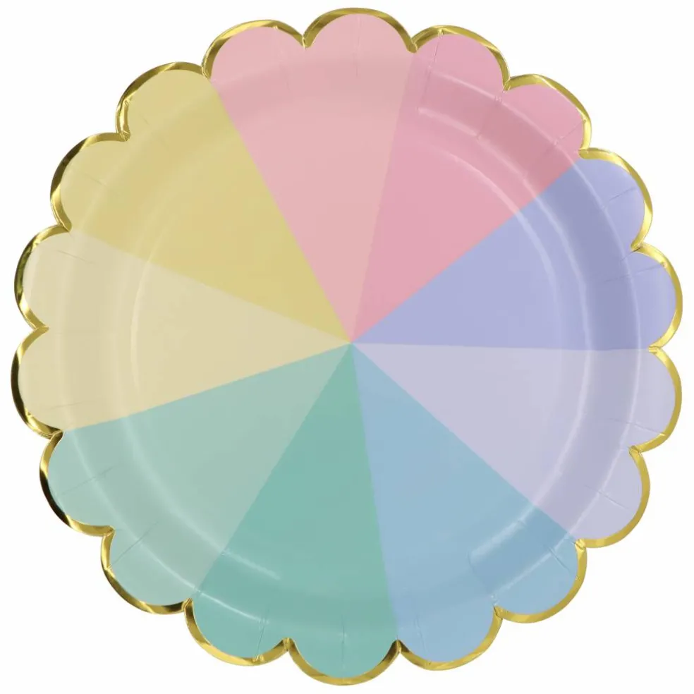 9" Scalloped Rainbow Dinner Plates, 10ct. by Celebrate It™