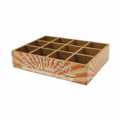13.75" Scaredy Cat Soda Wood Bottle Crate by Ashland®
