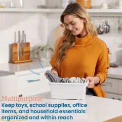 Scoop Front Storage Bins, Multipurpose Organization, 10-Pack