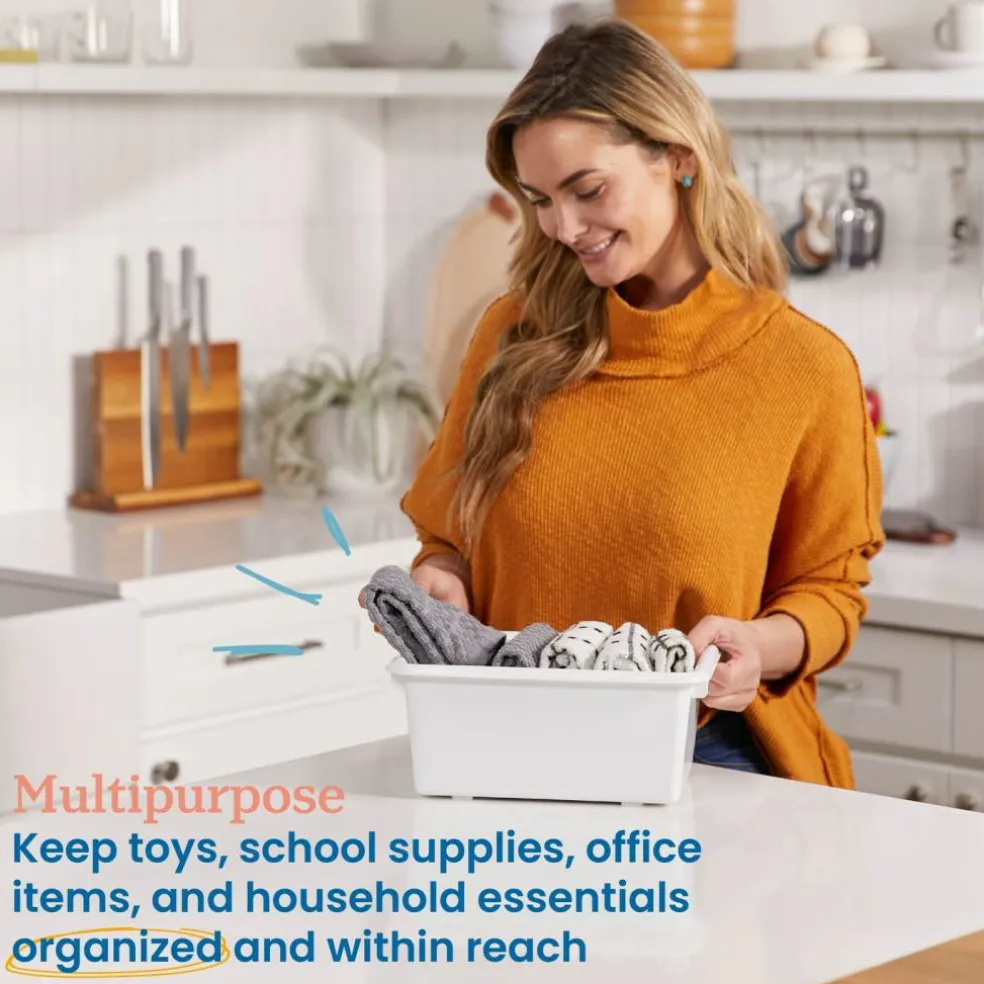 Scoop Front Storage Bins, Multipurpose Organization, 10-Pack