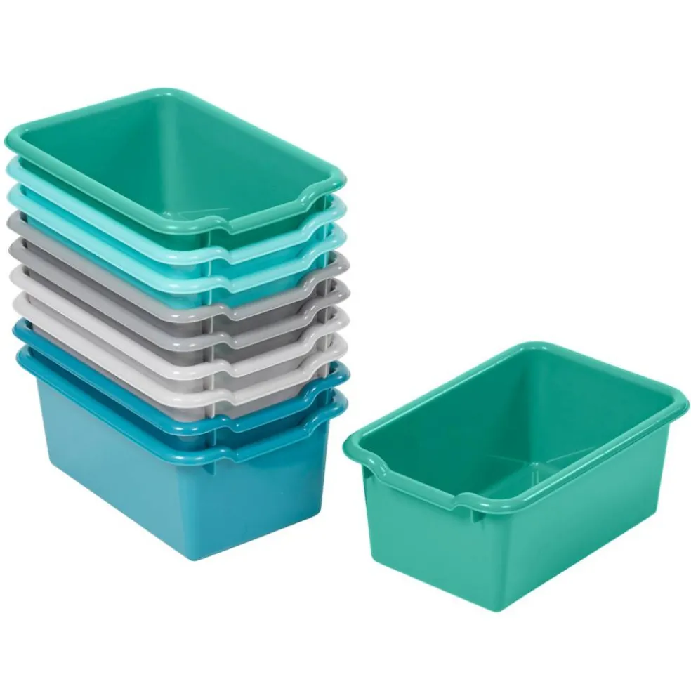 Scoop Front Storage Bins, Multipurpose Organization, 10-Pack