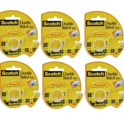 Scotch® 0.5" x 6.9yd. Double Sided Tape In Dispenser Rolls, 6ct.
