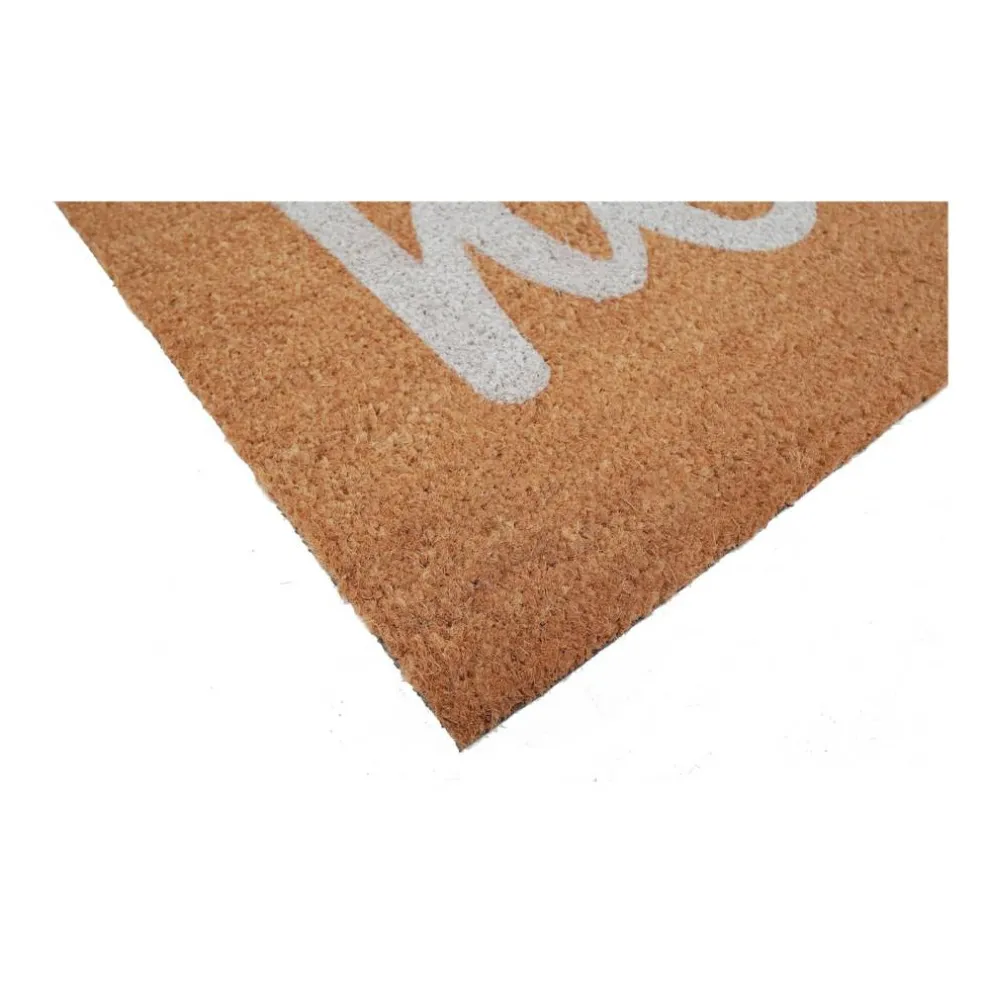 Script Hello Doormat, Off White/ Natural