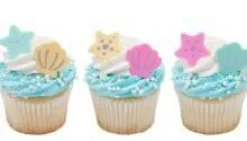 Sea Life Royal Icing Decorations – Edible Ocean Cake & Cupcake Toppers, 6 Count