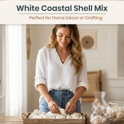 Seashell Mix 2 Pounds of White Decorative Seashell Mix for Crafts and Decor