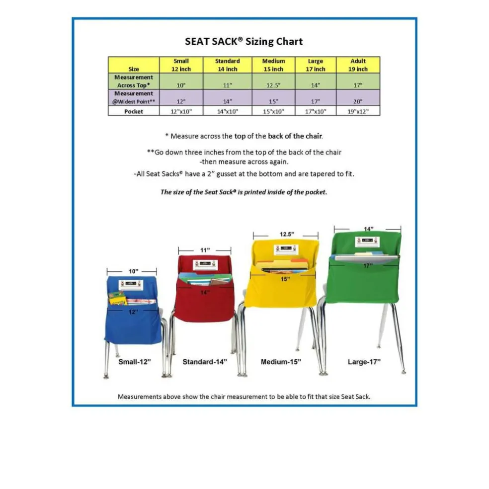Seat Sack® Large 17" Red Chair Pockets, 2ct.