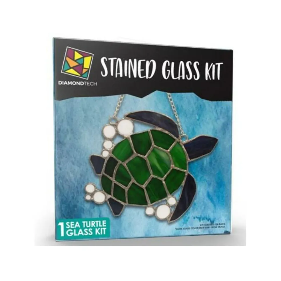 Sea Turtle Pre-Cut Stained Glass Kit-Make Your own Beautiful Glass Project.