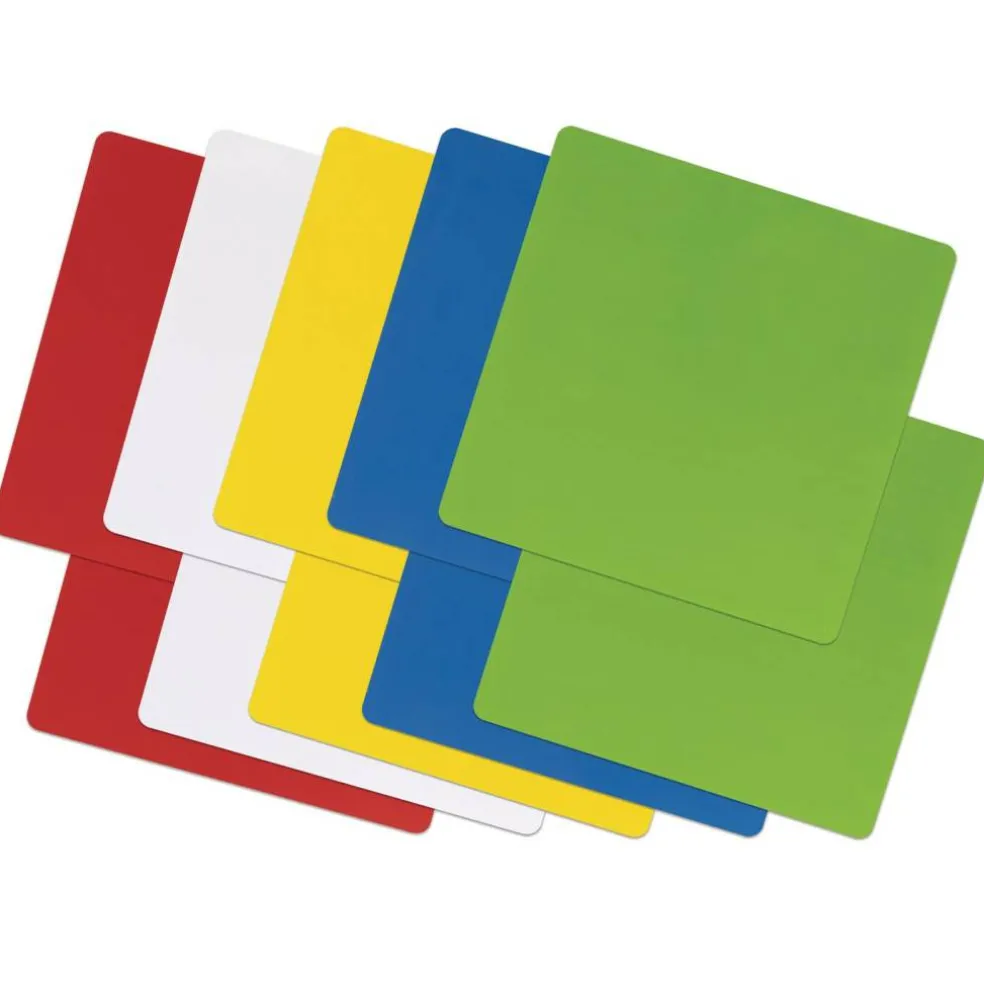 Self-Stick Dry Erase Squares, 5 Assorted Colors, 10" x 10", 10 Count