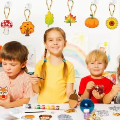 30 Set Fall Craft Kits Thanksgiving Suncatchers Kits (multi colors)