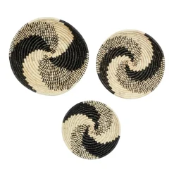 Set of 3 Black Wood Boho Style Wall Decor 20