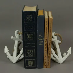 Set of 2 Cast Iron Ship Anchor Bookends Nautical Home Decor Sculptures