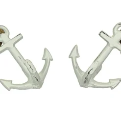 Set of 2 Cast Iron Ship Anchor Bookends Nautical Home Decor Sculptures