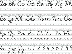 Set of 9 Cursive Writing Bulletin Board Cursive Alphabet Wall Strip (Simple Line)