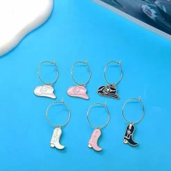 Set of 6 Cute Wine Glass Charms