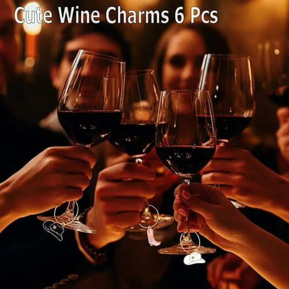Set of 6 Cute Wine Glass Charms