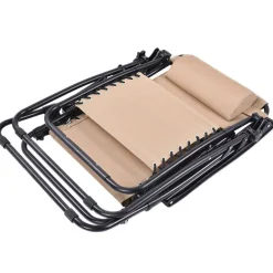 Set of 2 Folding Zero Gravity Recliner Chairs with Cup Holder Tray and Headrest for Patio or Lawn