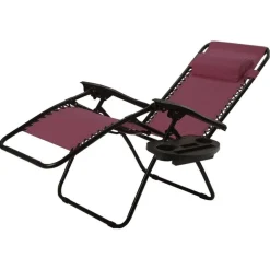 Set of 2 Folding Zero Gravity Recliner Chairs with Cup Holder Tray and Headrest for Patio or Lawn