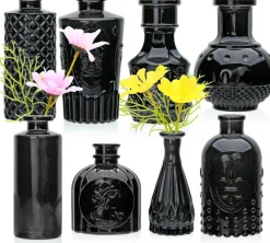 Set of 8 Glass Bud Vases Mini Flower Vases for Home Office Wedding Decor