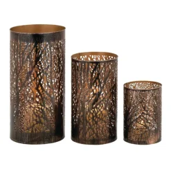 Set of 3 Metal Eclectic Lantern, 6", 9", 12