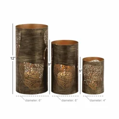 Set of 3 Metal Eclectic Lantern, 6