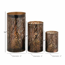 Set of 3 Metal Eclectic Lantern, 6