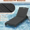 Set of 2 Outdoor Chaise Lounge Chairs with Adjustable Backrests