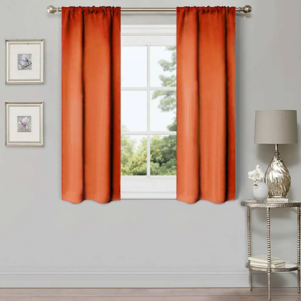 Set of 2 Panel Blackout Curtains Set, Durable Polyester Window Drapes with Thermal Insulation and Noise Reducing Features