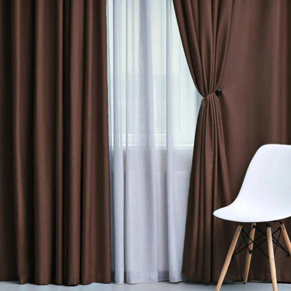 Set of 2 Panel Blackout Curtains Set, Durable Polyester Window Drapes with Thermal Insulation and Noise Reducing Features