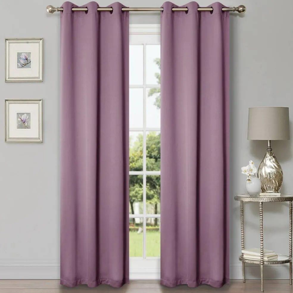 Set of 2 Panel Blackout Curtains Set, Durable Polyester Window Drapes with Thermal Insulation and Noise Reducing Features