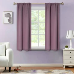 Set of 2 Panel Blackout Curtains Set, Durable Polyester Window Drapes with Thermal Insulation and Noise Reducing Features