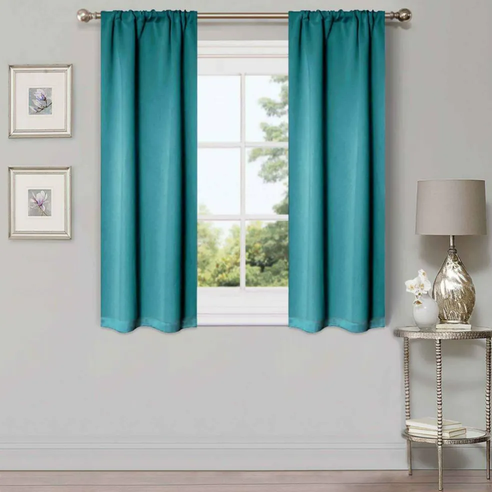 Set of 2 Panel Blackout Curtains Set, Durable Polyester Window Drapes with Thermal Insulation and Noise Reducing Features
