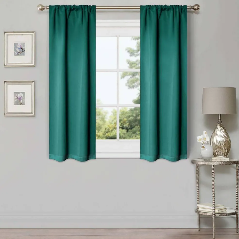 Set of 2 Panel Blackout Curtains Set, Durable Polyester Window Drapes with Thermal Insulation and Noise Reducing Features