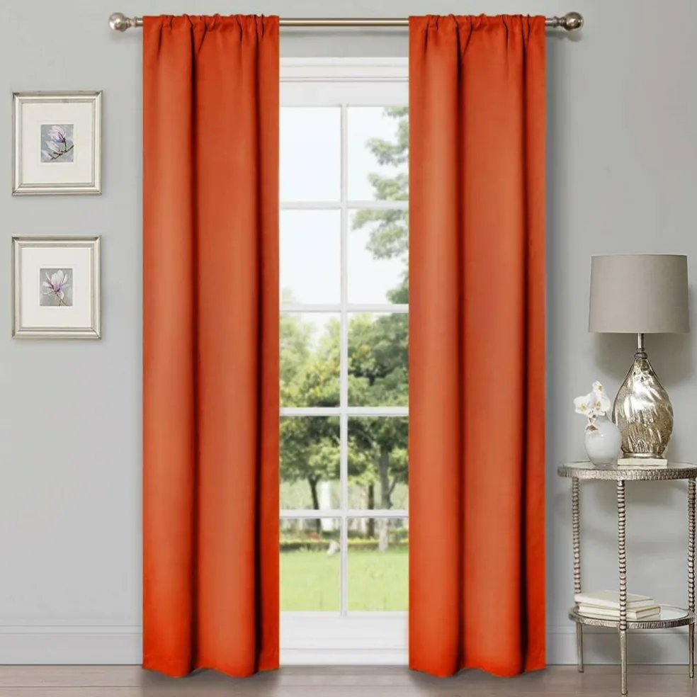 Set of 2 Panel Blackout Curtains Set, Durable Polyester Window Drapes with Thermal Insulation and Noise Reducing Features