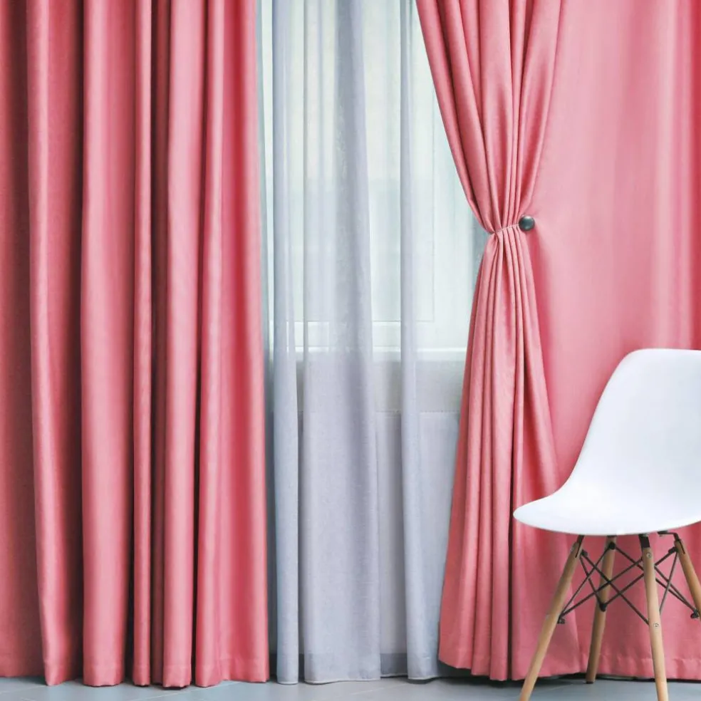 Set of 2 Panel Blackout Curtains Set, Durable Polyester Window Drapes with Thermal Insulation and Noise Reducing Features