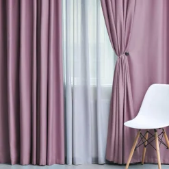 Set of 2 Panel Blackout Curtains Set, Durable Polyester Window Drapes with Thermal Insulation and Noise Reducing Features