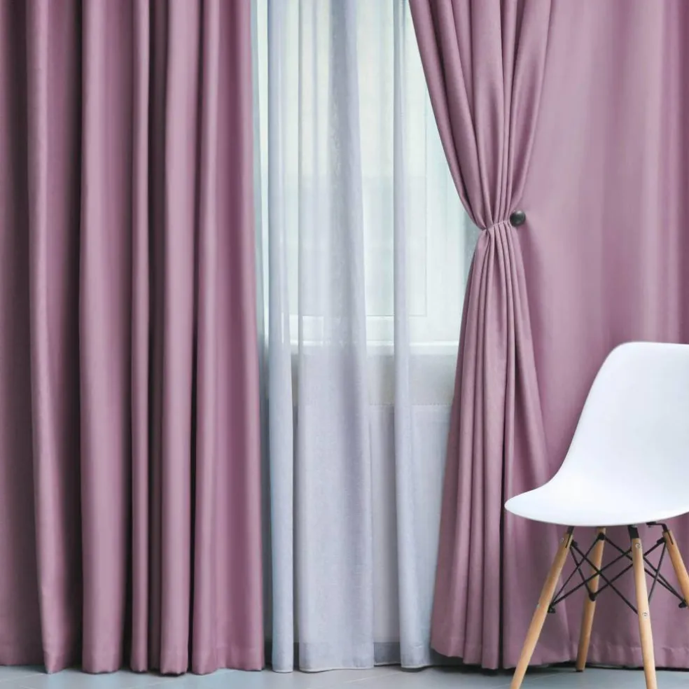 Set of 2 Panel Blackout Curtains Set, Durable Polyester Window Drapes with Thermal Insulation and Noise Reducing Features