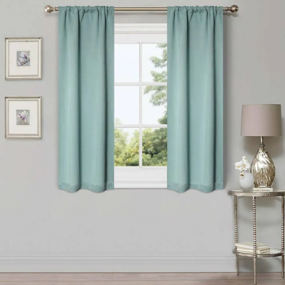 Set of 2 Panel Blackout Curtains Set, Durable Polyester Window Drapes with Thermal Insulation and Noise Reducing Features