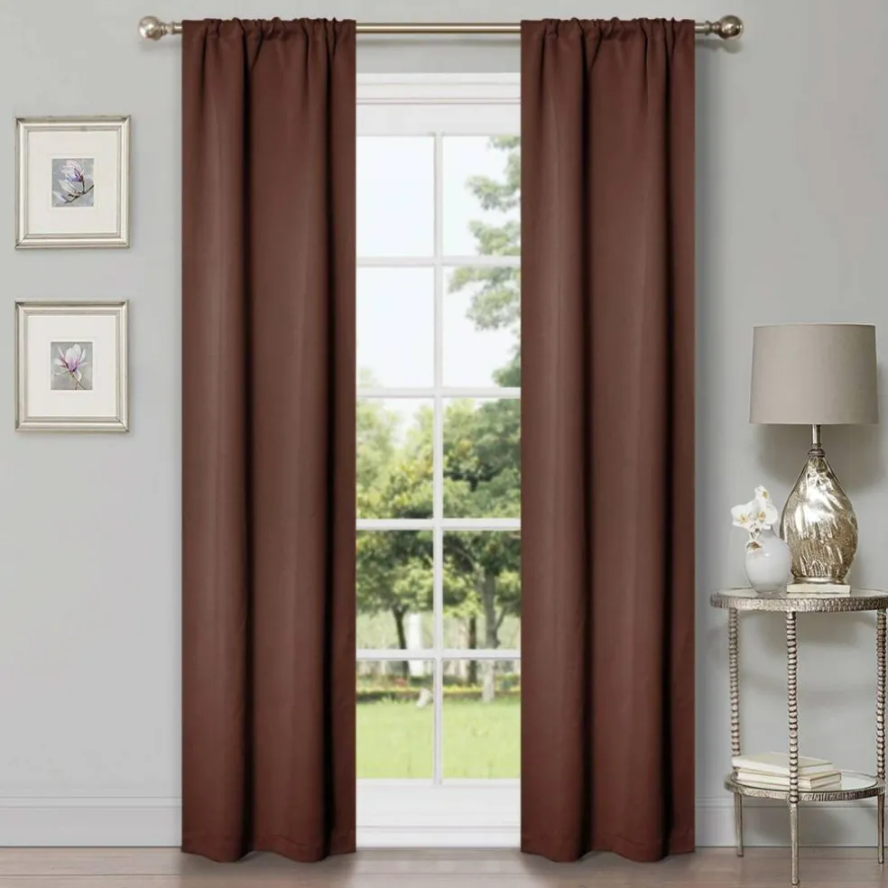 Set of 2 Panel Blackout Curtains Set, Durable Polyester Window Drapes with Thermal Insulation and Noise Reducing Features